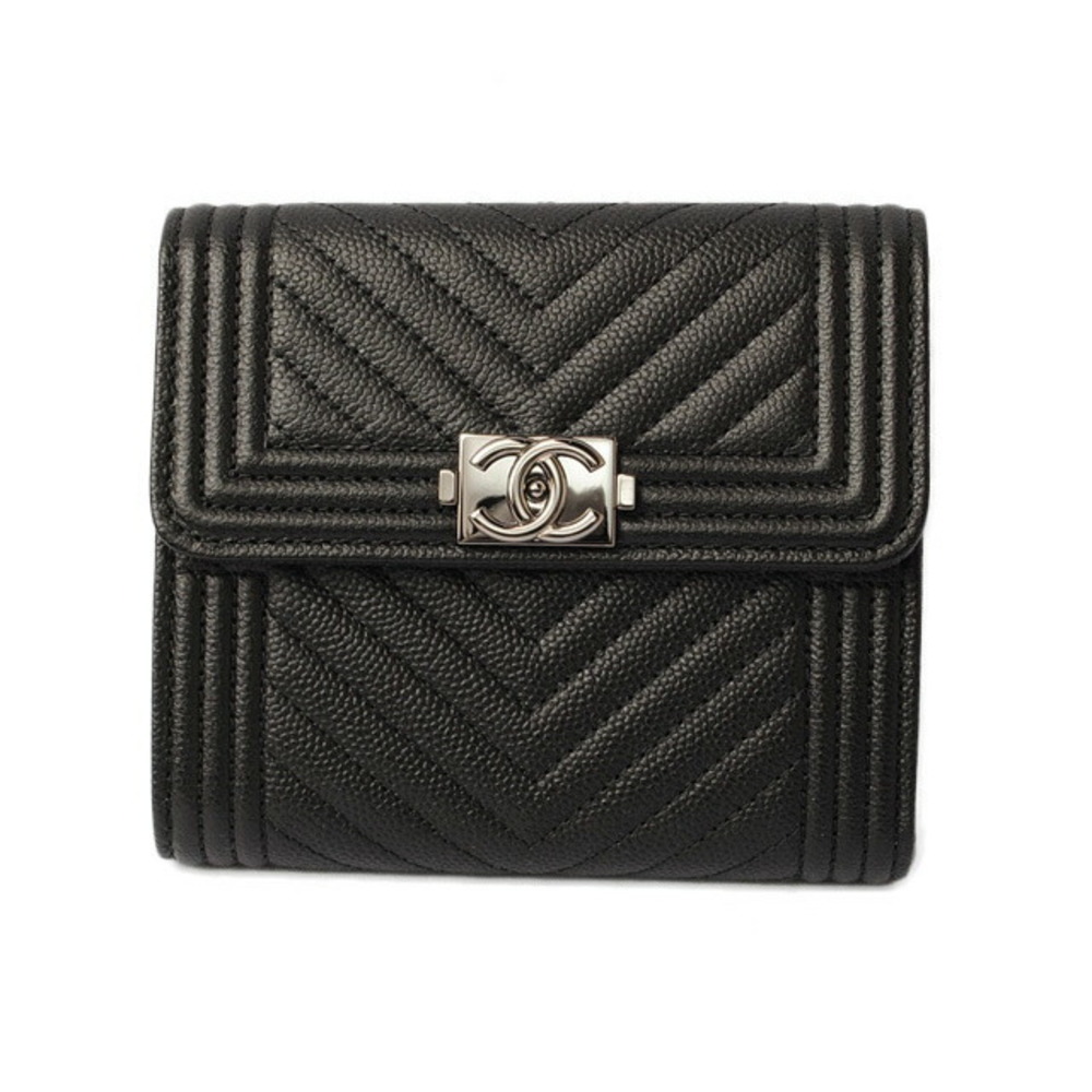 Chanel Boy  3-FWallet Black